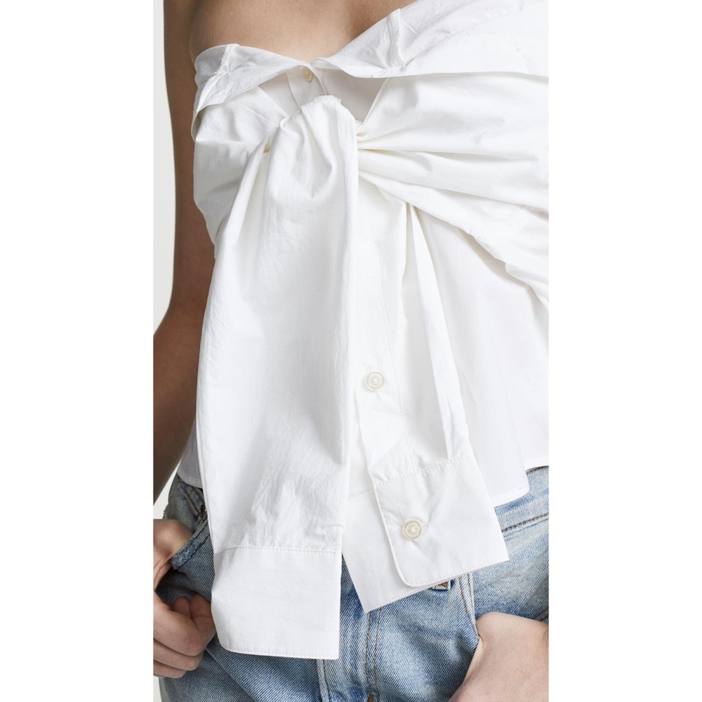 R13 Tied Up Shirt White Avant Garde Strapless S - Picture 4 of 9
